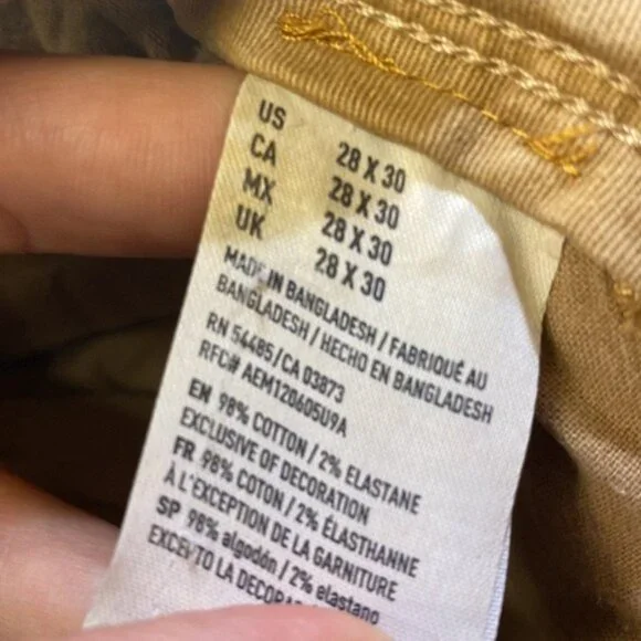 American Eagle Extreme Flex Khaki Pants 28x30 - Picture 6 of 6